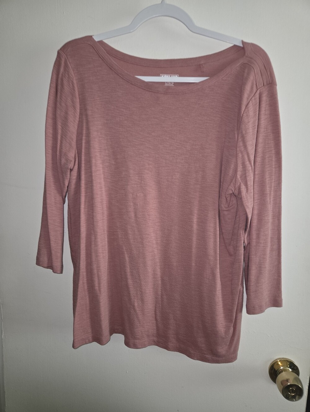 Kirkland Signature Dusty Rose Long Sleeve Boatneck Top